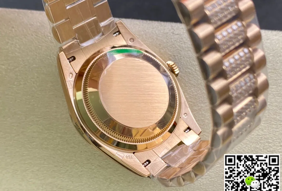Rolex Day Date M128345RBR-0020 EW Factory 1:1 Best Edition Replica Watch Gold Diamond Bezel