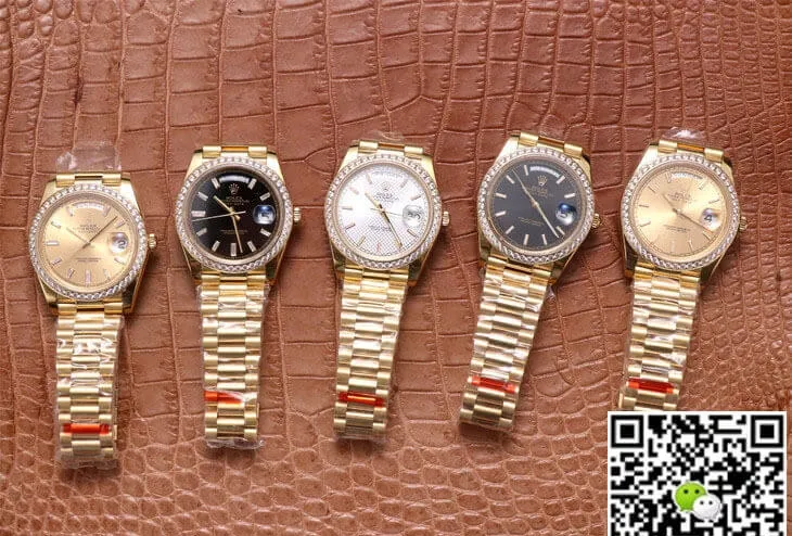 Rolex Day Date M228348RBR-0002 EW Factory 1:1 Best Edition Replica Watch Gold Diamond Bezel