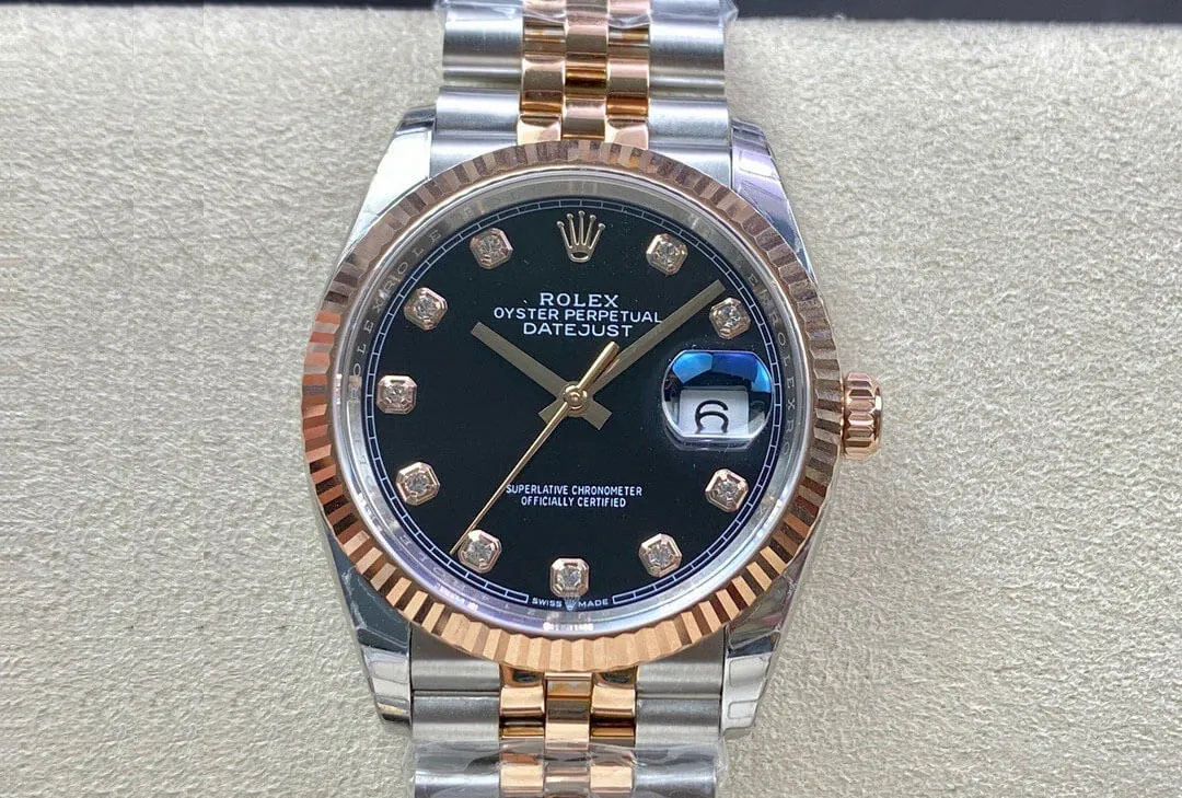 Rolex Datejust M126231-0019 EW Factory 1:1 Best Edition Replica Watch Diamond-Set Bezel