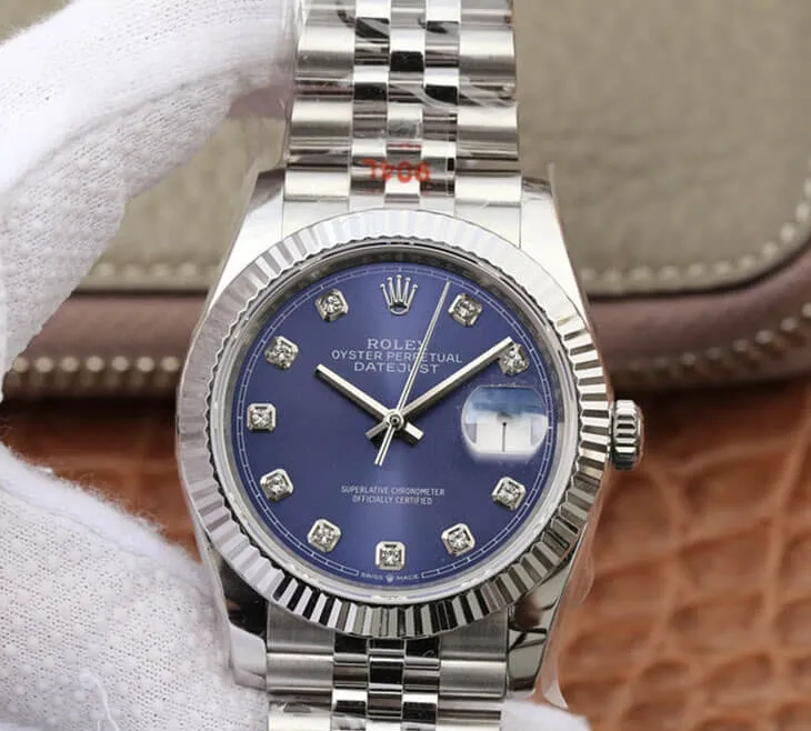 Rolex Datejust M126234-0037 GM Factory 1:1 Best Edition Replica Watch Blue Diamond Dial