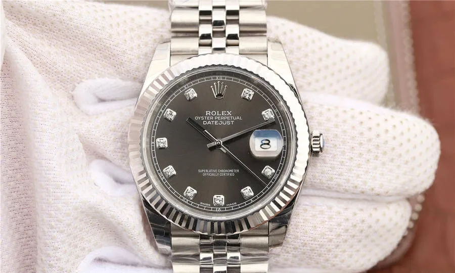 Rolex Datejust M126334-0006 EW Factory 1:1 Best Edition Replica Watch Diamond Gray Dial