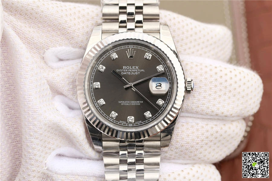 Rolex Datejust M126334-0006 EW Factory 1:1 Best Edition Replica Watch Diamond Gray Dial