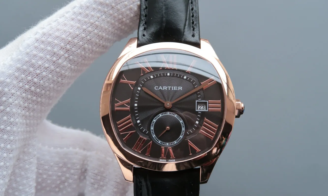 Drive De Cartier WGNM0004 V6 Factory 1:1 Best Edition Replica Watch Leather Strap