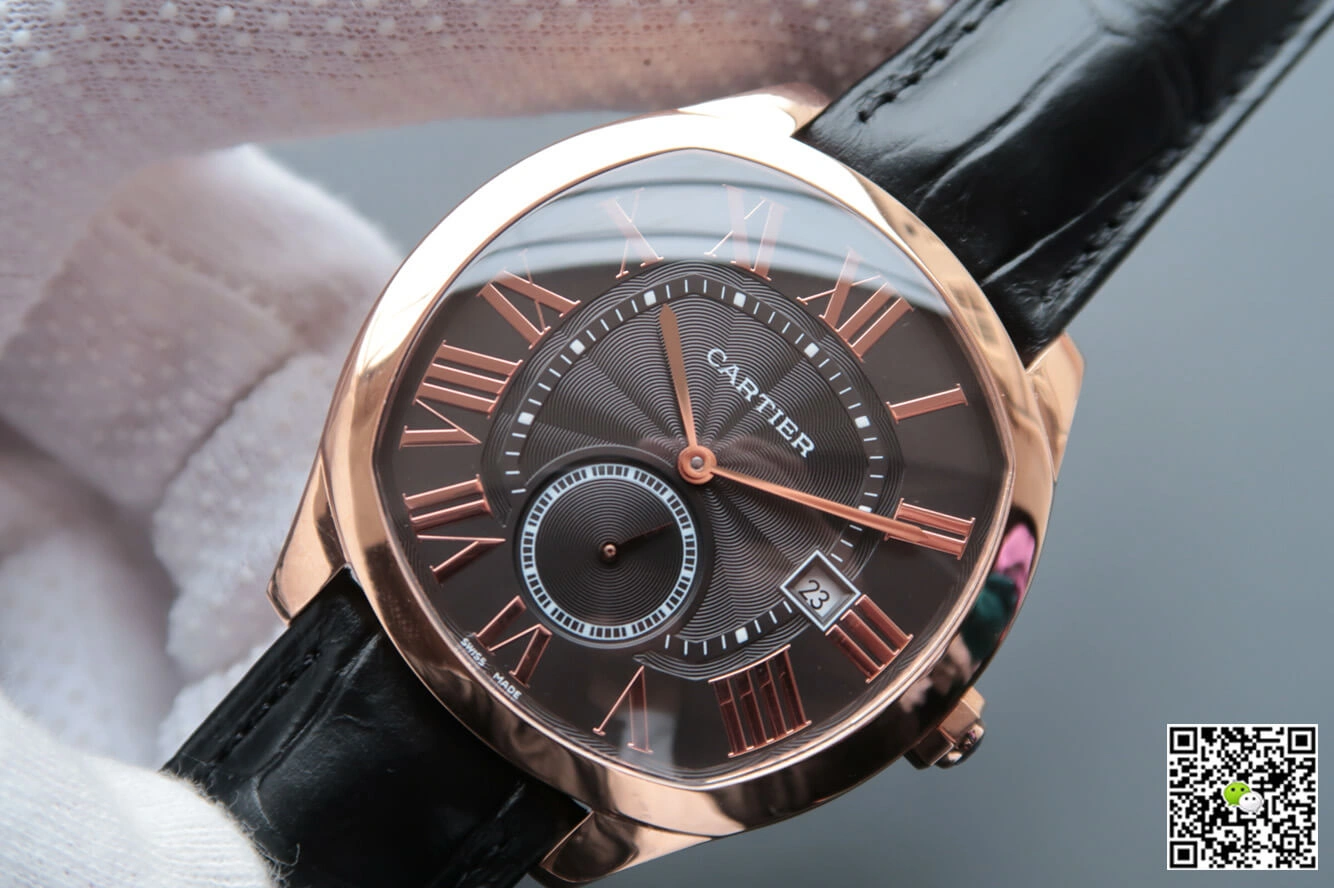 Drive De Cartier WGNM0004 V6 Factory 1:1 Best Edition Replica Watch Leather Strap