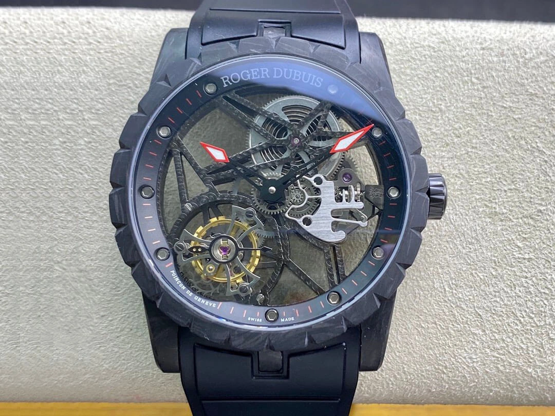 Roger Dubuis Excalibur DBEX0577 BBR Factory 1:1 Best Edition Replica Watch Black Skeleton Dial