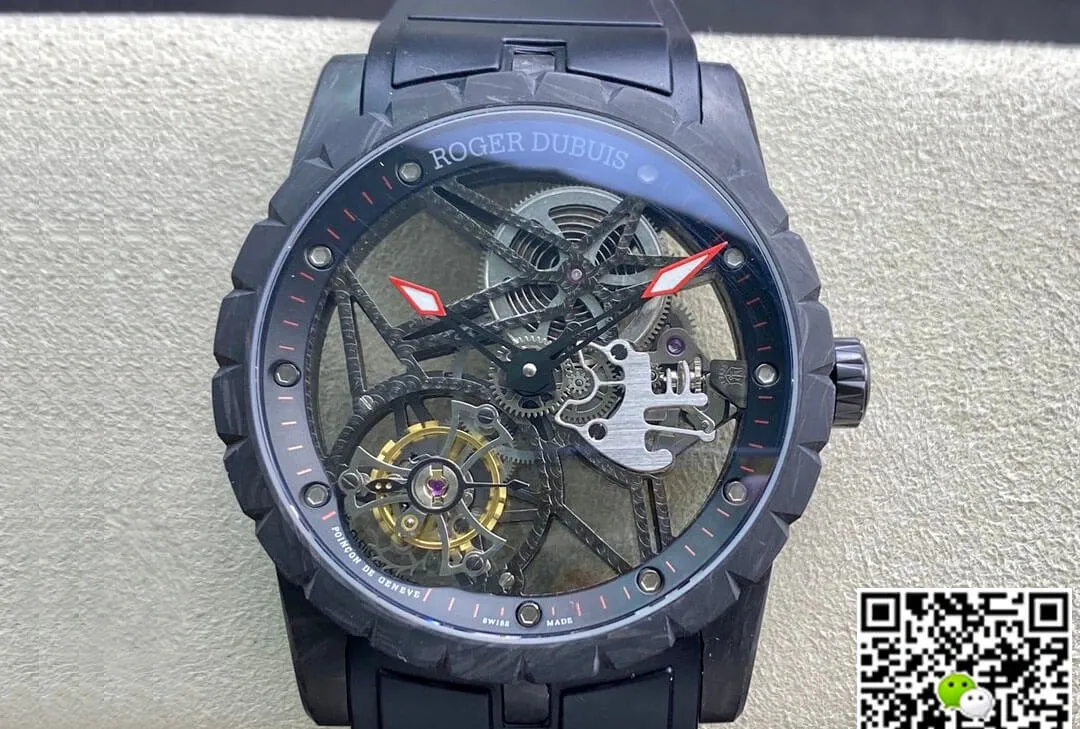 Roger Dubuis Excalibur DBEX0577 BBR Factory 1:1 Best Edition Replica Watch Black Skeleton Dial