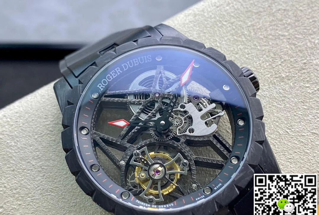 Roger Dubuis Excalibur DBEX0577 BBR Factory 1:1 Best Edition Replica Watch Black Skeleton Dial