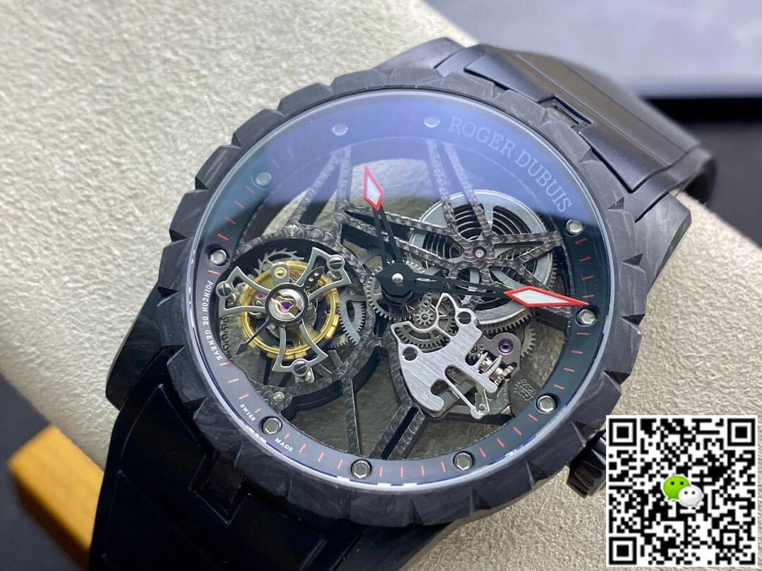 Roger Dubuis Excalibur DBEX0577 BBR Factory 1:1 Best Edition Replica Watch Black Skeleton Dial