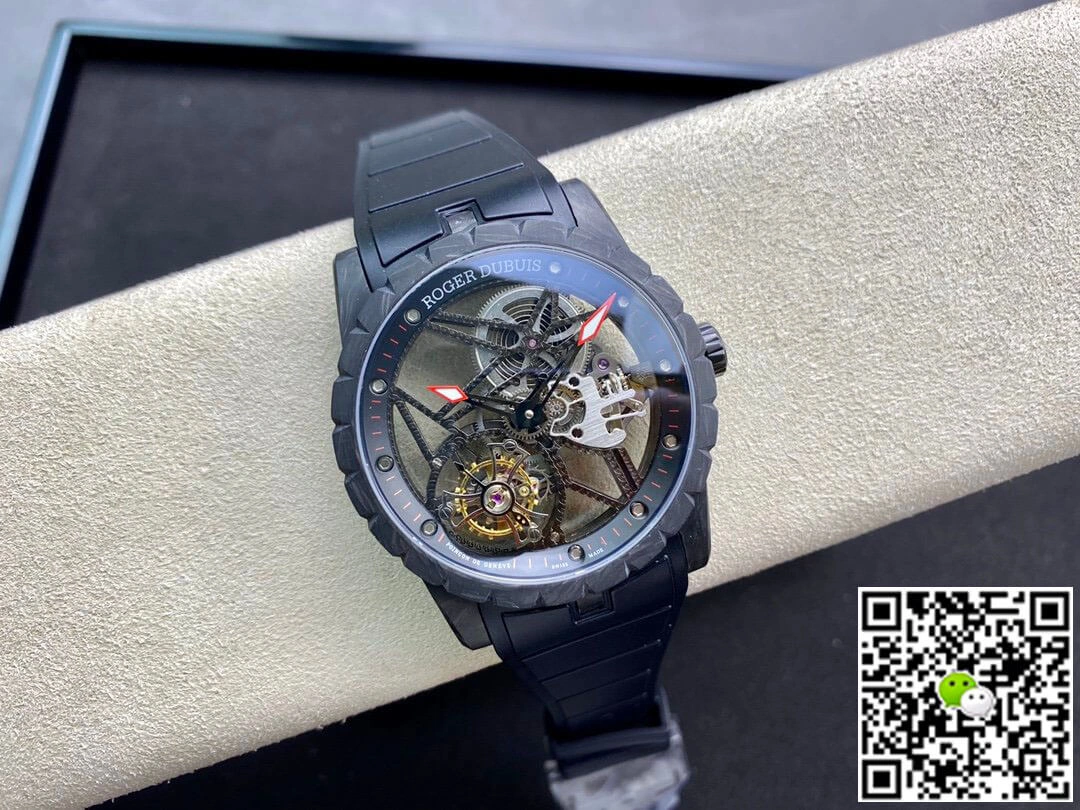Roger Dubuis Excalibur DBEX0577 BBR Factory 1:1 Best Edition Replica Watch Black Skeleton Dial
