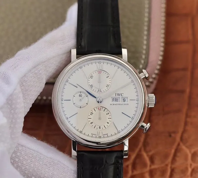 IWC Portofino Chronograph 42mm Multi-function IW391022 ZF Factory 1:1 Best Edition Replica Watch Swiss ETA7750 Silver Marker and Pointers