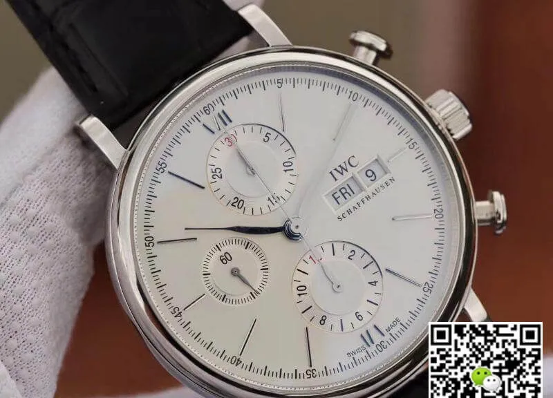 IWC Portofino Chronograph 42mm Multi-function IW391022 ZF Factory 1:1 Best Edition Replica Watch Swiss ETA7750 Silver Marker and Pointers