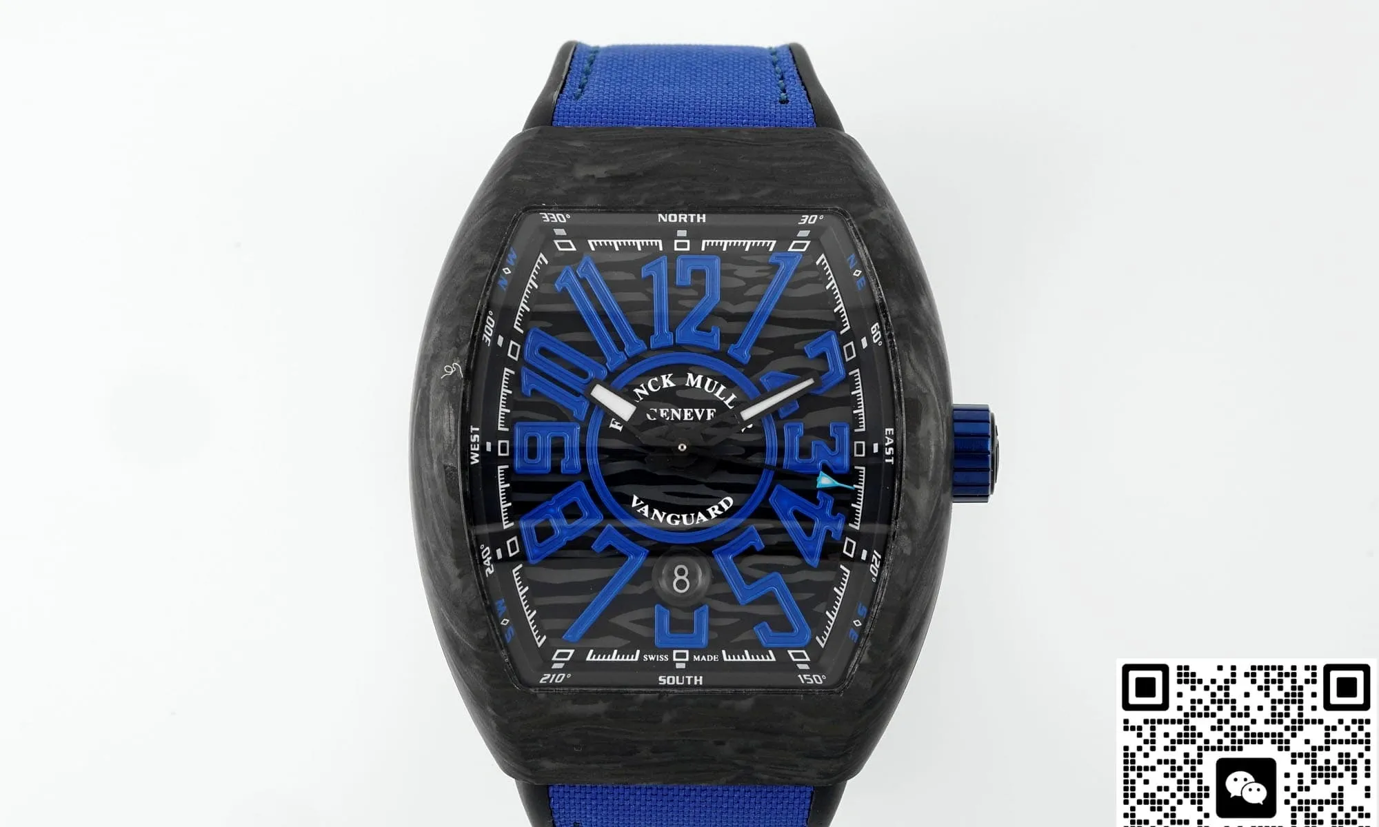 ABF Factory Franck Muller Vanguard Blue rubber strap 1:1 Best Edition Replica Watch