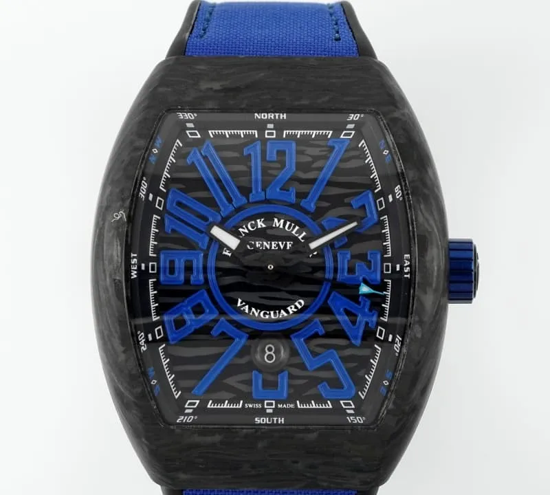 ABF Factory Franck Muller Vanguard Blue rubber strap 1:1 Best Edition Replica Watch