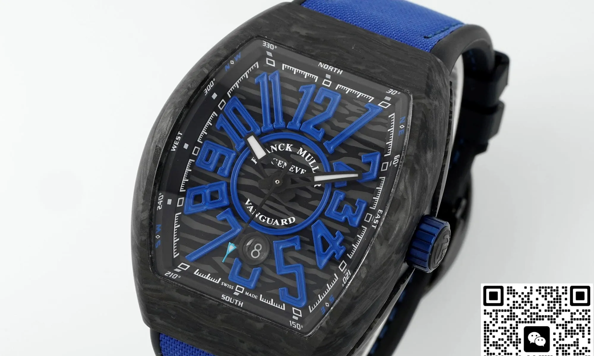 ABF Factory Franck Muller Vanguard Blue rubber strap 1:1 Best Edition Replica Watch