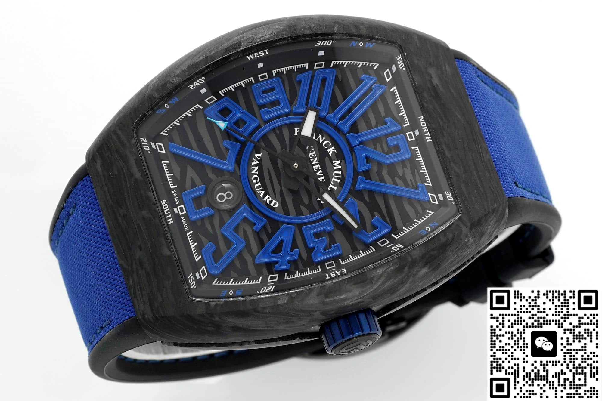 ABF Factory Franck Muller Vanguard Blue rubber strap 1:1 Best Edition Replica Watch