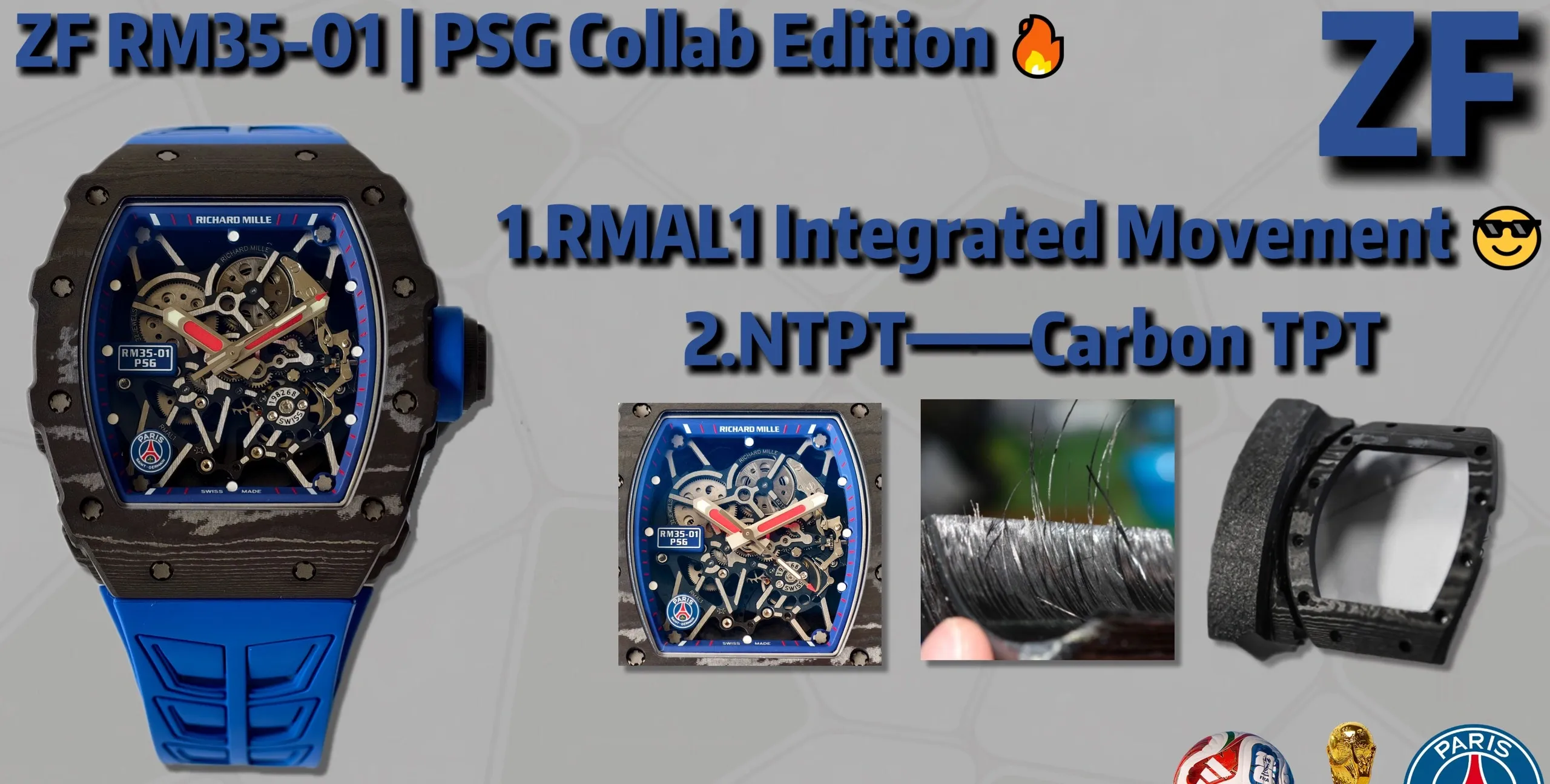 ZF Factory Richard Mille RM35-01 PSG Collab Edition 1:1 Best Edition Replica Watch