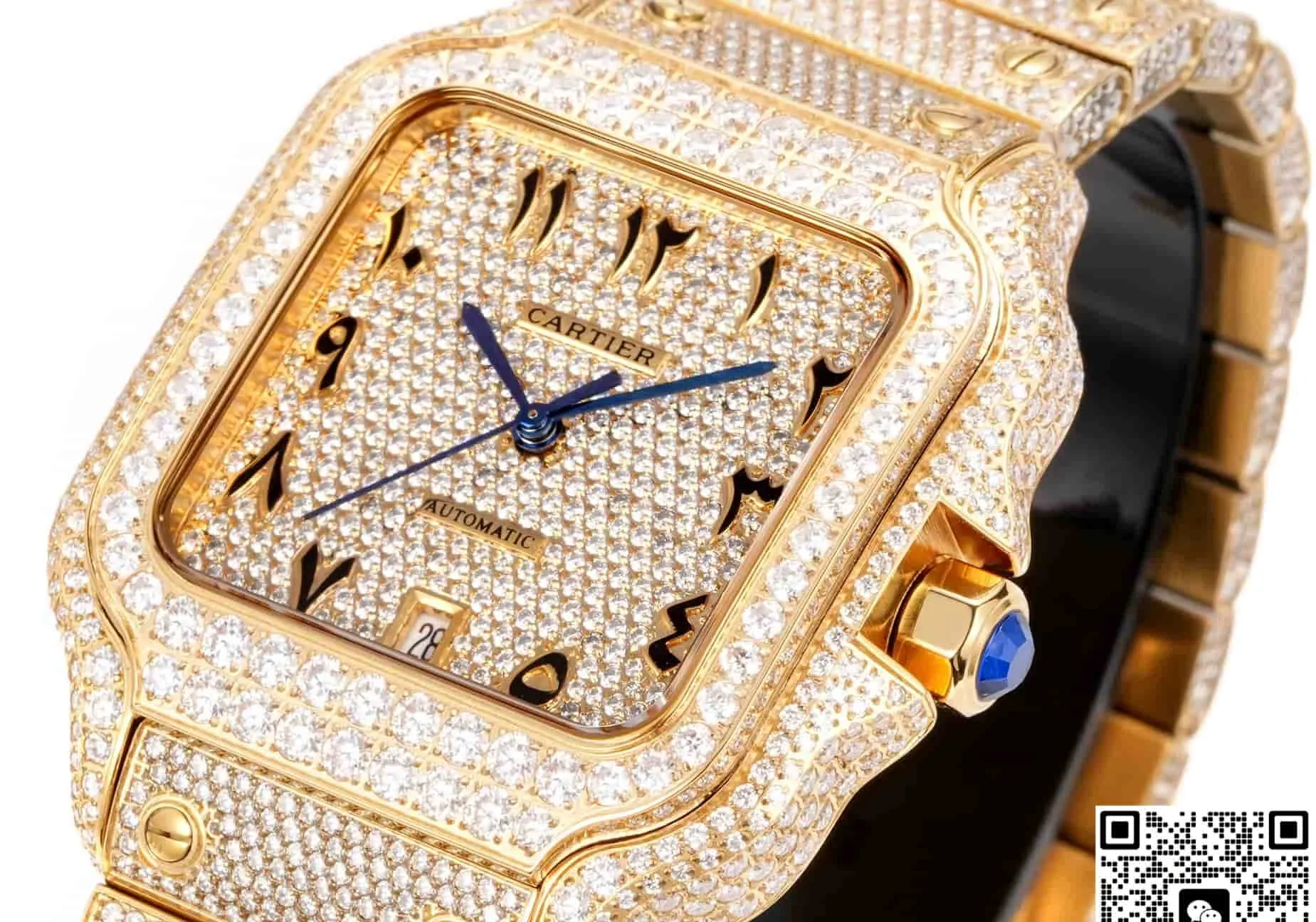 F4 Factory Cartier Santos Date display 1:1 Best Edition Replica Watch