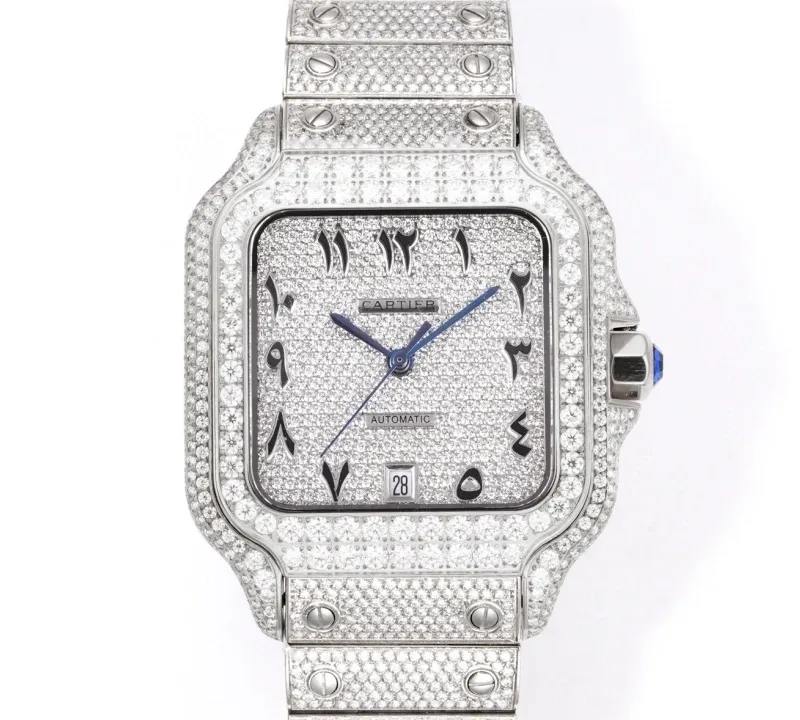 F4 Factory Cartier Santos Diamond 1:1 Best Edition Replica Watch
