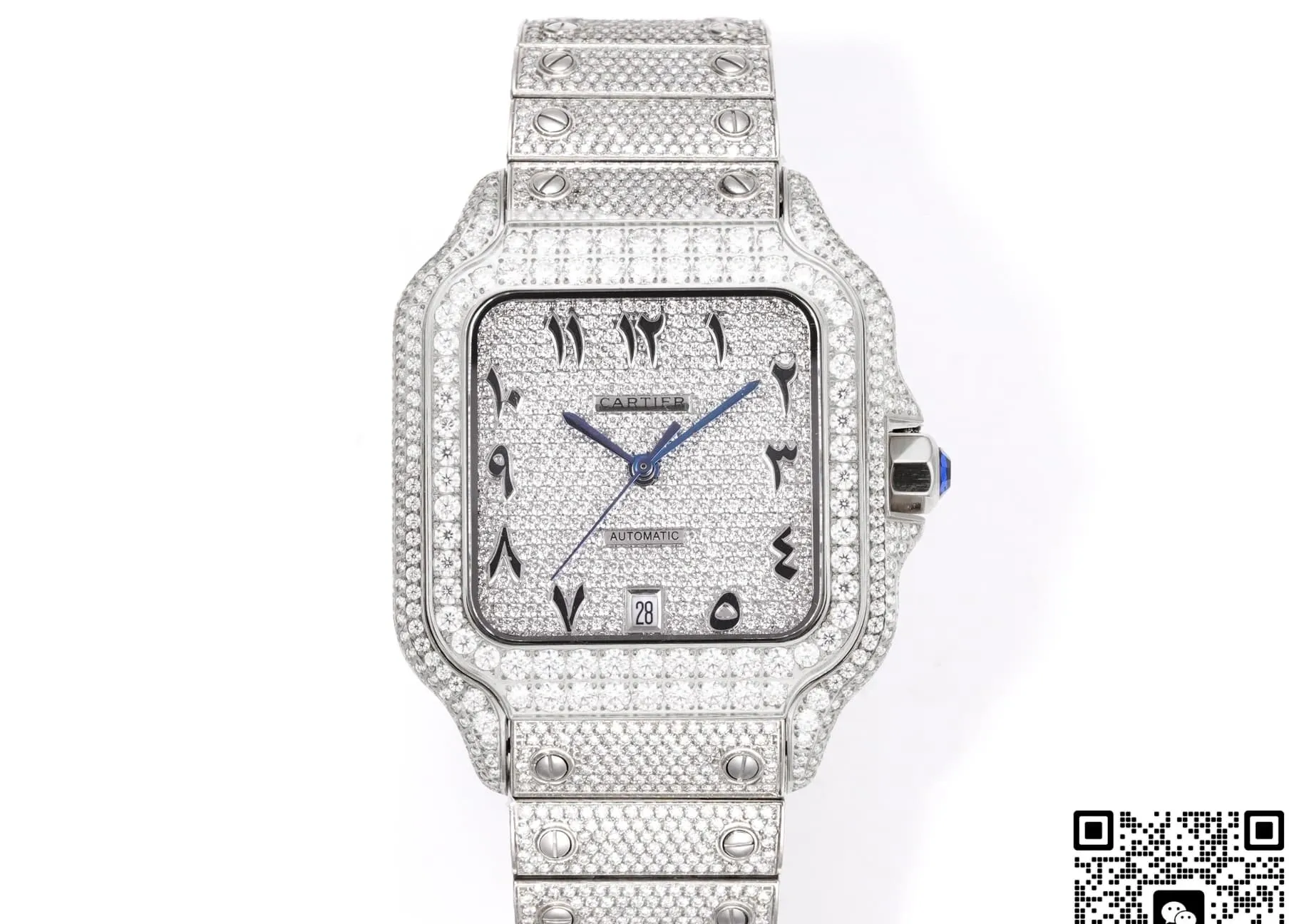 F4 Factory Cartier Santos Diamond 1:1 Best Edition Replica Watch