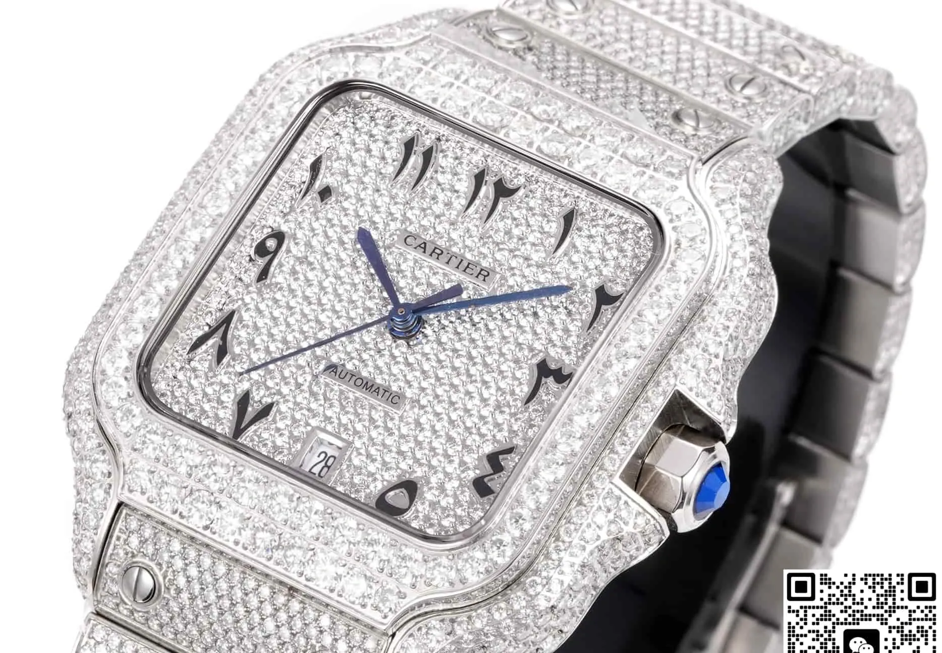 F4 Factory Cartier Santos Diamond 1:1 Best Edition Replica Watch