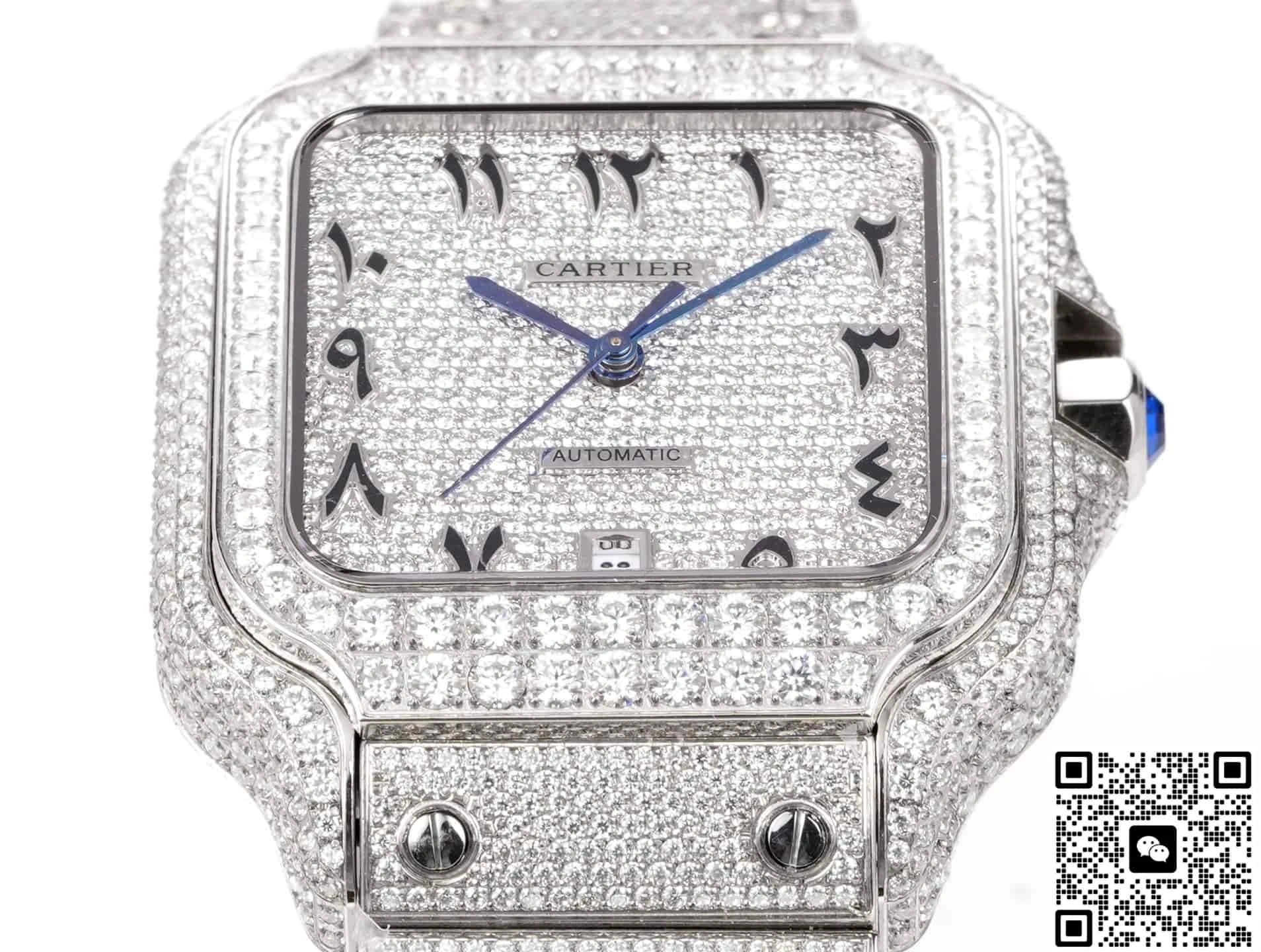 F4 Factory Cartier Santos Diamond 1:1 Best Edition Replica Watch