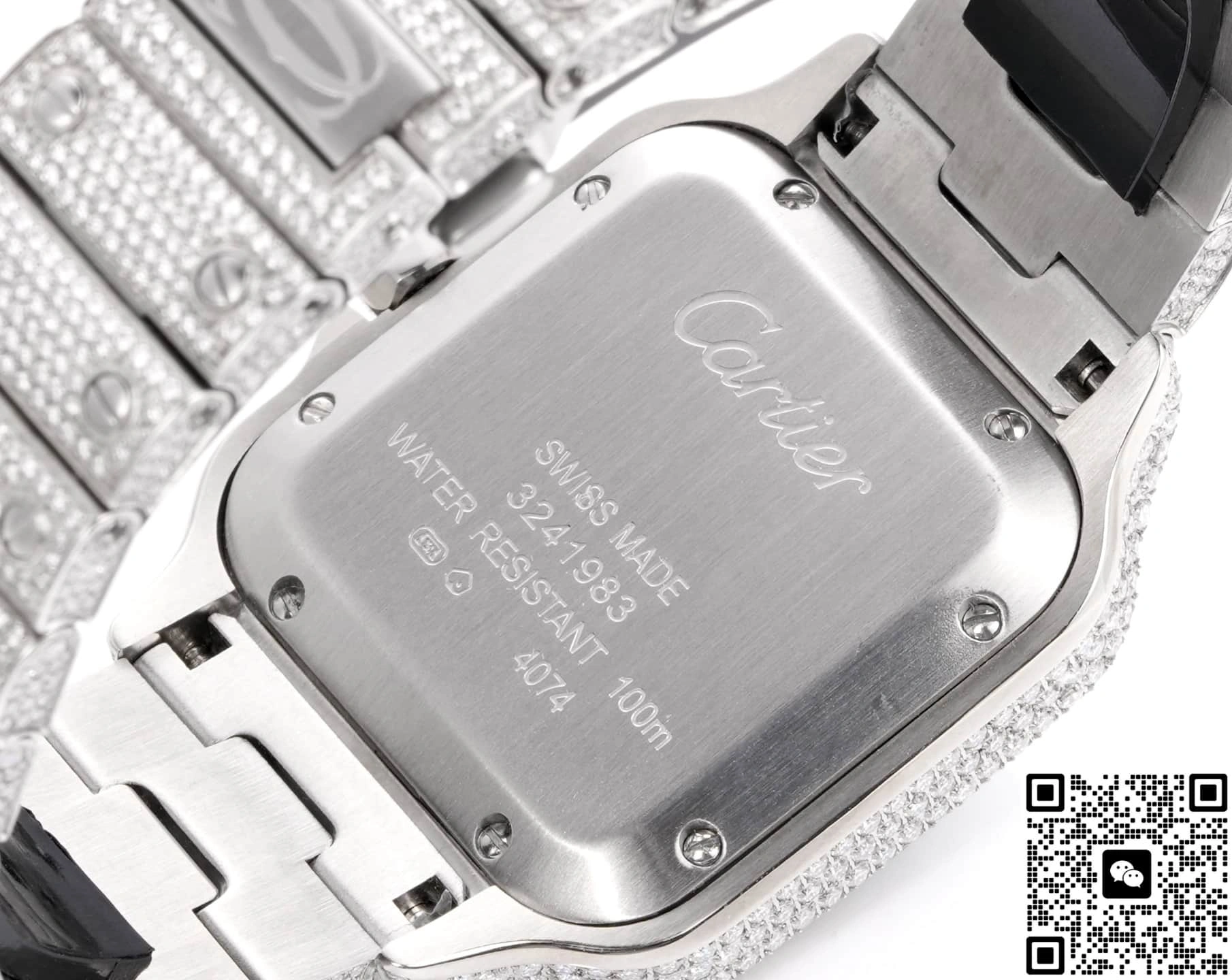 F4 Factory Cartier Santos Diamond 1:1 Best Edition Replica Watch