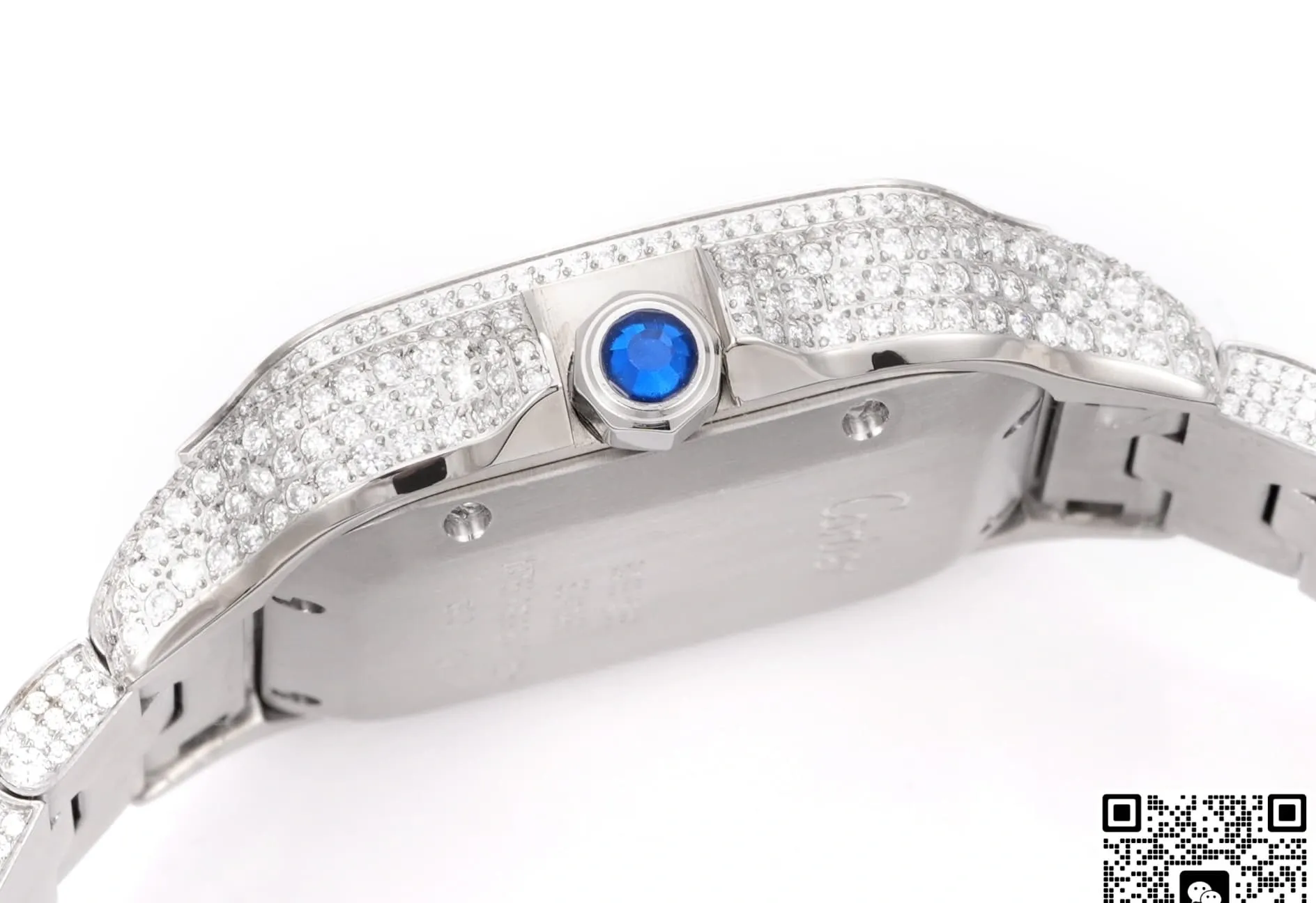 F4 Factory Cartier Santos Full Diamond 1:1 Best Edition Replica Watch