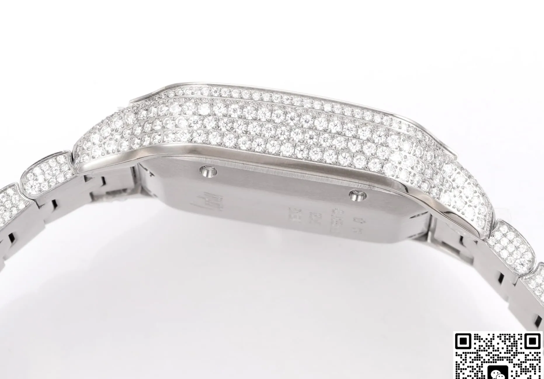 F4 Factory Cartier Santos Full Diamond 1:1 Best Edition Replica Watch