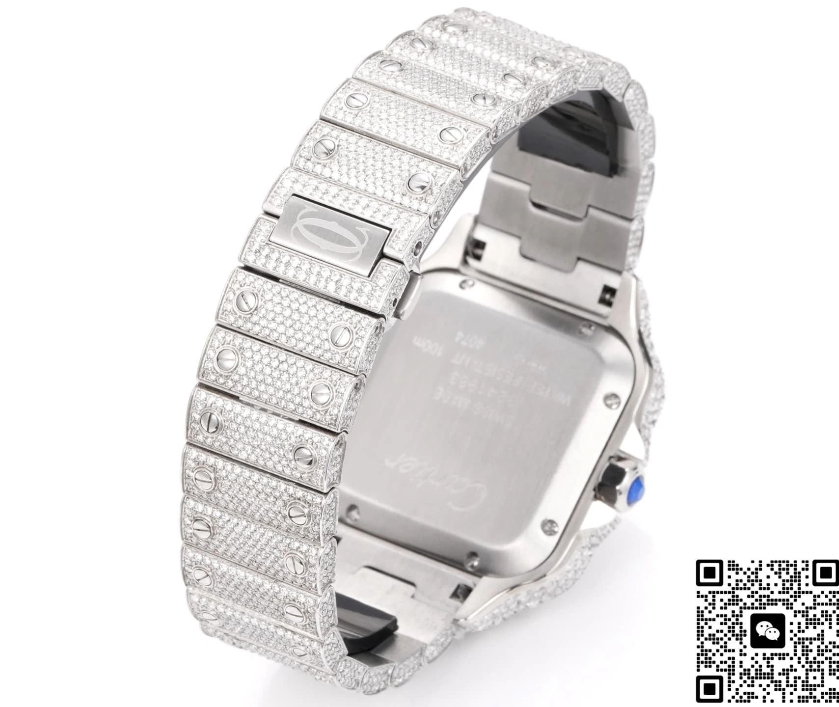 F4 Factory Cartier Santos Full Diamond 1:1 Best Edition Replica Watch