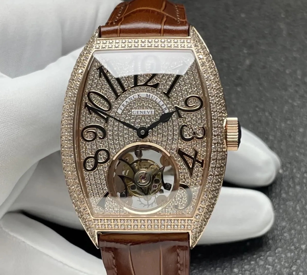 ABF Factory Franck Muller Tourbillon 8889 Diamond Case 1:1 Best Edition Replica Watch