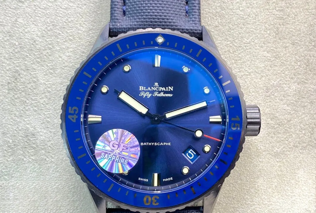 Blancpain Fifty Fathoms 5000-0240-O52A GF Factory 1:1 Best Edition Replica Watch Blue Strap