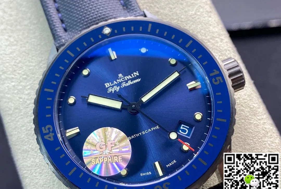 Blancpain Fifty Fathoms 5000-0240-O52A GF Factory 1:1 Best Edition Replica Watch Blue Strap