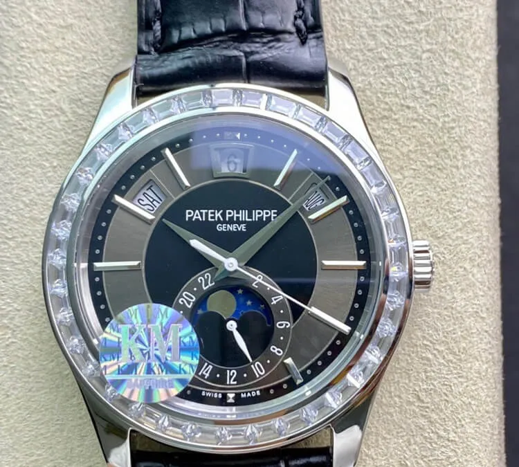 Patek Philippe Grand Complications 5205G KM Factory 1:1 Best Edition Replica Watch Leather Strap