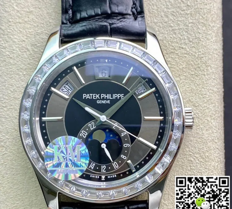 Patek Philippe Grand Complications 5205G KM Factory 1:1 Best Edition Replica Watch Leather Strap