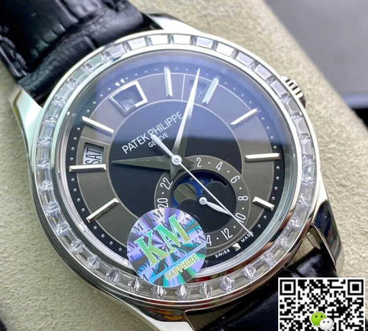 Patek Philippe Grand Complications 5205G KM Factory 1:1 Best Edition Replica Watch Leather Strap