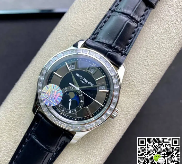 Patek Philippe Grand Complications 5205G KM Factory 1:1 Best Edition Replica Watch Leather Strap