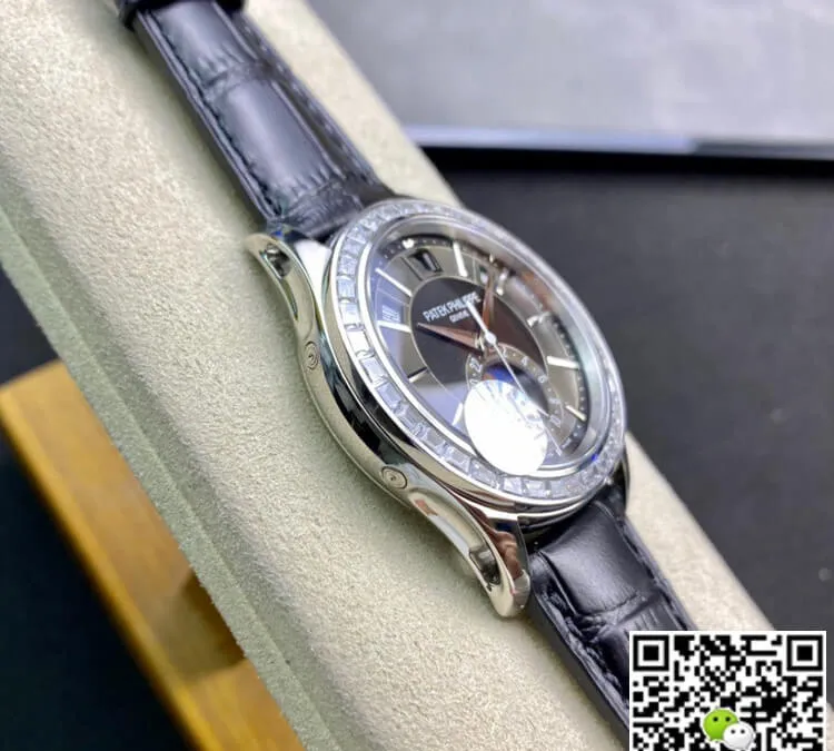 Patek Philippe Grand Complications 5205G KM Factory 1:1 Best Edition Replica Watch Leather Strap