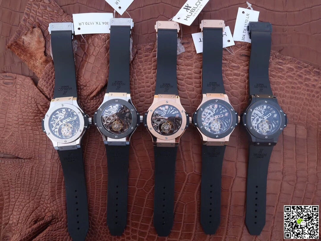 Hublot Big Bang Hollow Tourbillon 1:1 Best Edition Replica Watch Black Strap