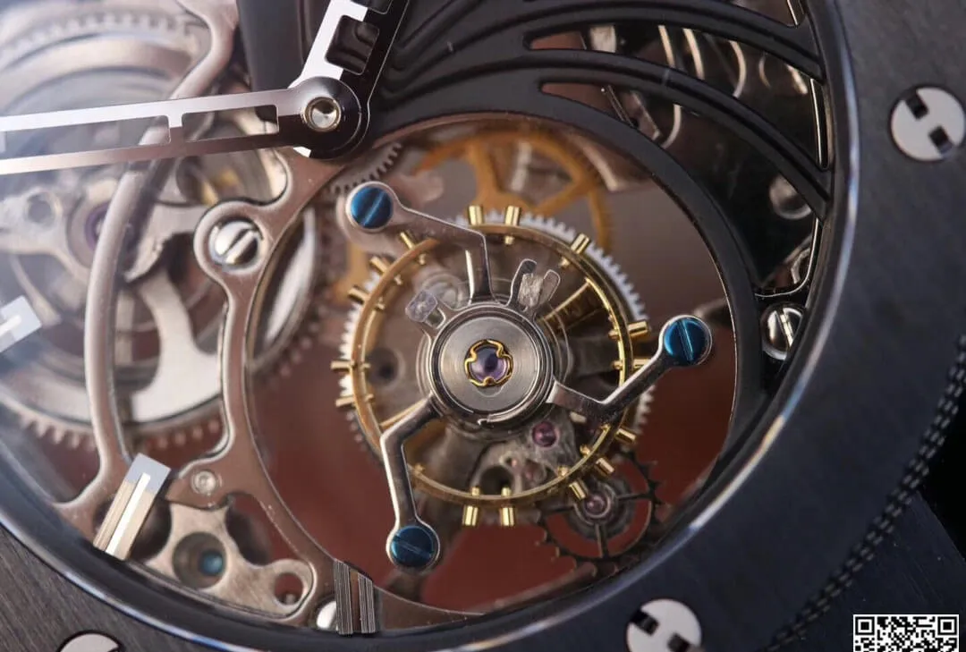 Hublot Big Bang Hollow Tourbillon 1:1 Best Edition Replica Watch Black Strap
