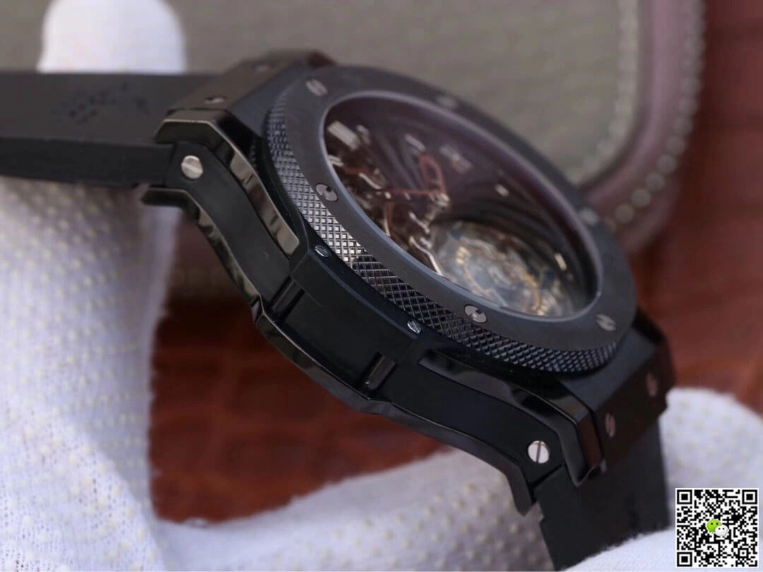 Hublot Big Bang Hollow Tourbillon 1:1 Best Edition Replica Watch Black Strap