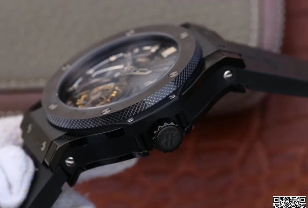 Hublot Big Bang Hollow Tourbillon 1:1 Best Edition Replica Watch Black Strap
