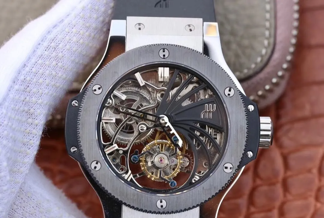 Hublot Big Bang Hollow Tourbillon 1:1 Best Edition Replica Watch Ceramic Bezel