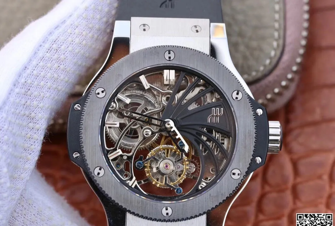 Hublot Big Bang Hollow Tourbillon 1:1 Best Edition Replica Watch Ceramic Bezel