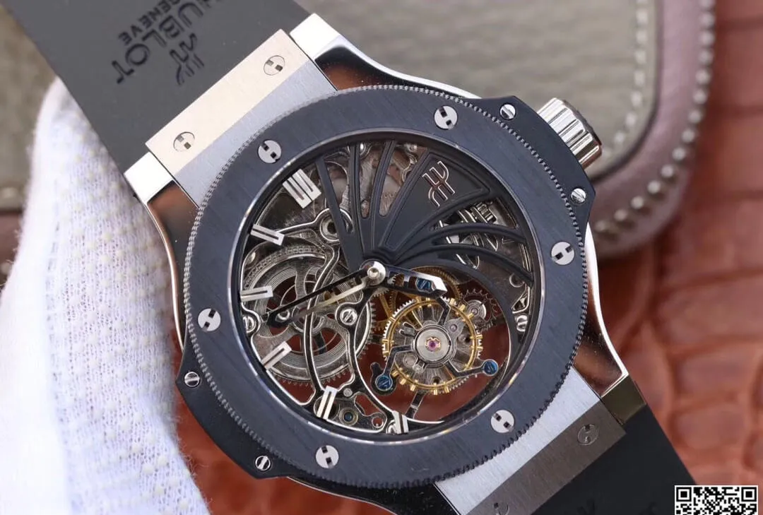Hublot Big Bang Hollow Tourbillon 1:1 Best Edition Replica Watch Ceramic Bezel