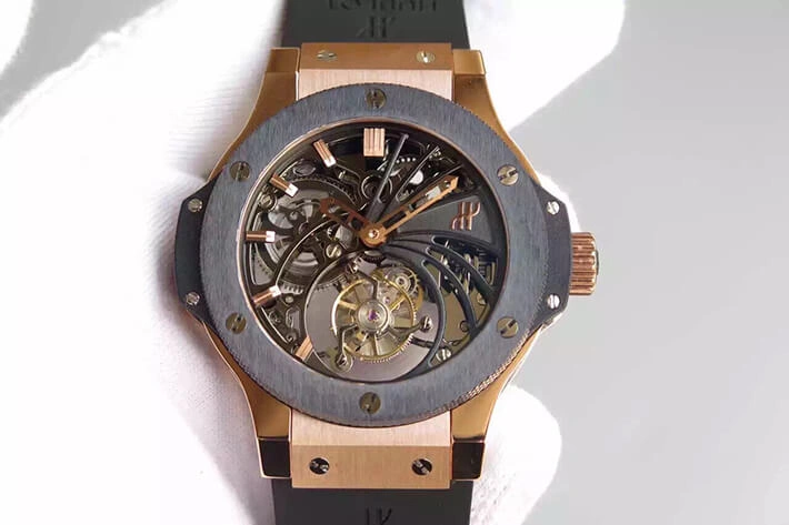 Hublot Big Bang Hollow Tourbillon 1:1 Best Edition Replica Watch Rubber Strap