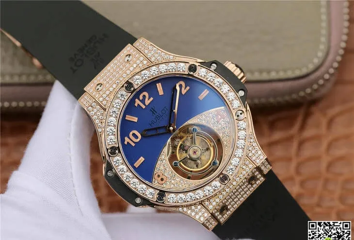 Hublot Big Bang Tourbillon 1:1 Best Edition Replica Watch Black Strap