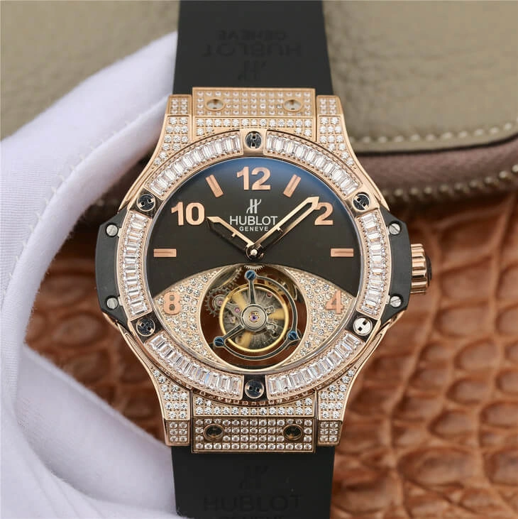 Hublot Big Bang Tourbillon 1:1 Best Edition Replica Watch Diamond Black Dial
