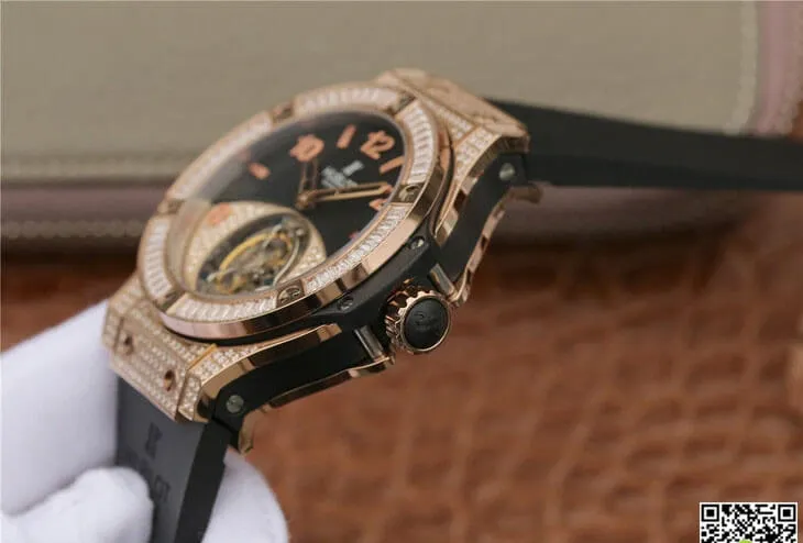 Hublot Big Bang Tourbillon 1:1 Best Edition Replica Watch Diamond Black Dial