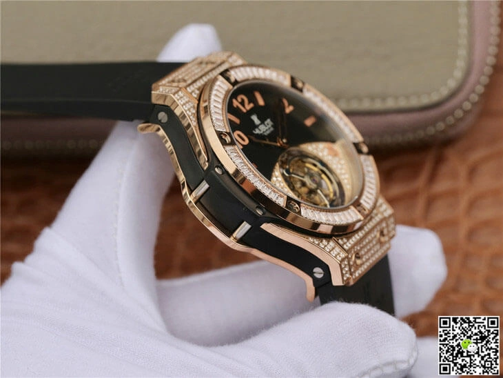 Hublot Big Bang Tourbillon 1:1 Best Edition Replica Watch Diamond Black Dial