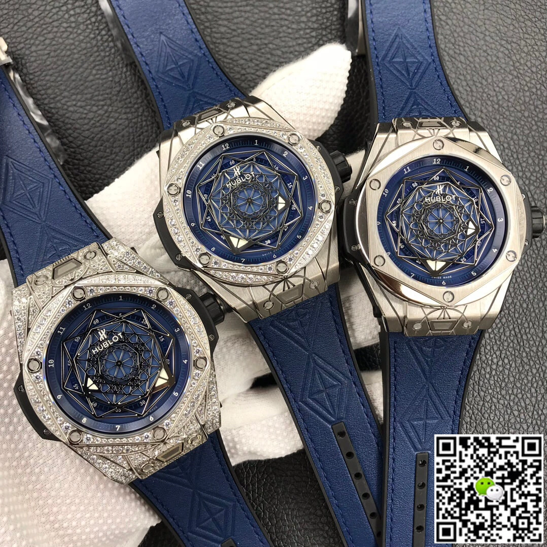 Hublot Big Bang WWF Factory 1:1 Best Edition Replica Watch Diamond Blue Dial